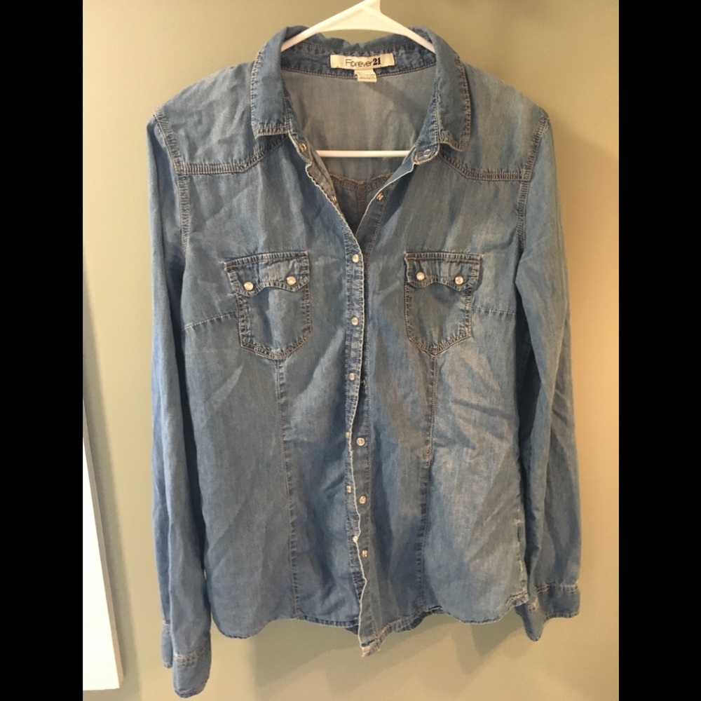 Chambray button down shirt